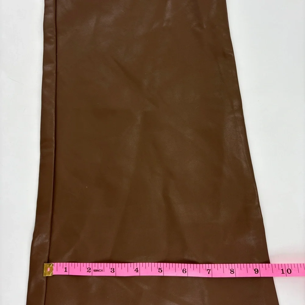 PacSun Brown Leather Flare Pants - Picture 11 of 14